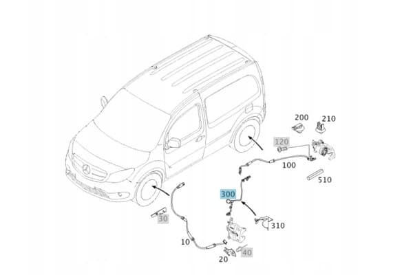 Sensor de Desgaste de Pastillas de Freno Delanteras MB Citan W415 A4159054200 nuevo