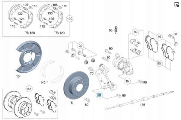Pinza de Freno Trasera Derecha MB Sprinter W906 A0004206415 nuevo