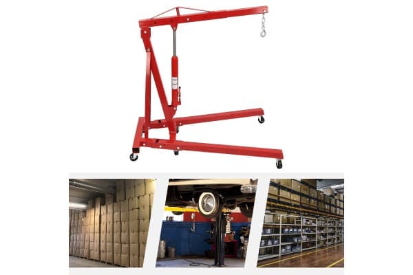 Red Folding Hydraulic Crane Carbon Steel Iron Alloy Steel 0-2.1m/0-6.89ft usado