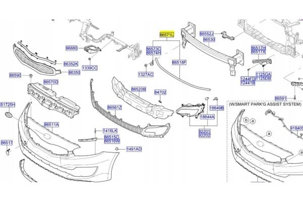 Refuerzo del Parachoques Delantero Kia Ceed 2012 nuevo