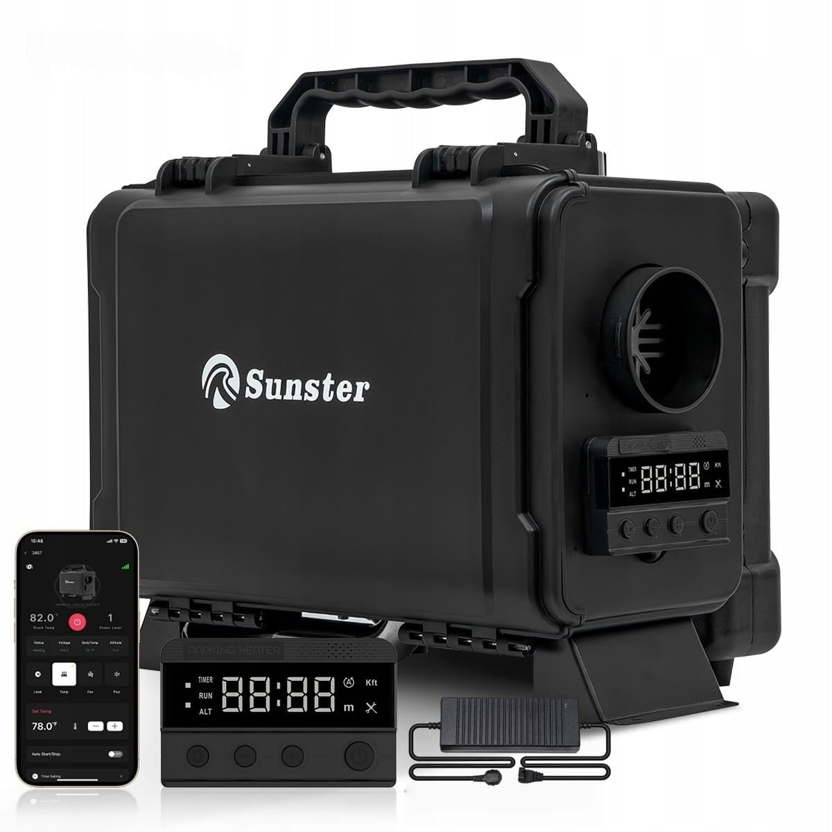 Calefactor diésel de aire 8KW 12V/230V con control Gsm Lte-4/5G BT tipo Webasto con pantalla Lcd - Encendido/apagado remoto para nuevo