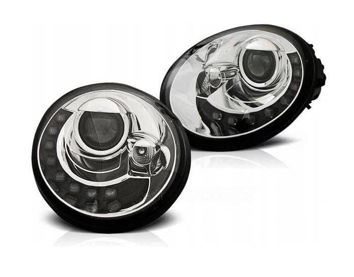 Faros delanteros VW New Beetle 98-05 cromados con bombillas LED nuevo