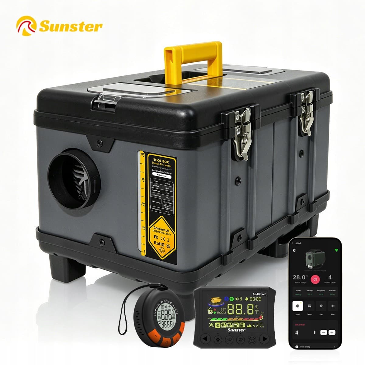 Calefactor de estacionamiento 8KW con WiFi Bluetooth, termostato, modo 5500m nuevo