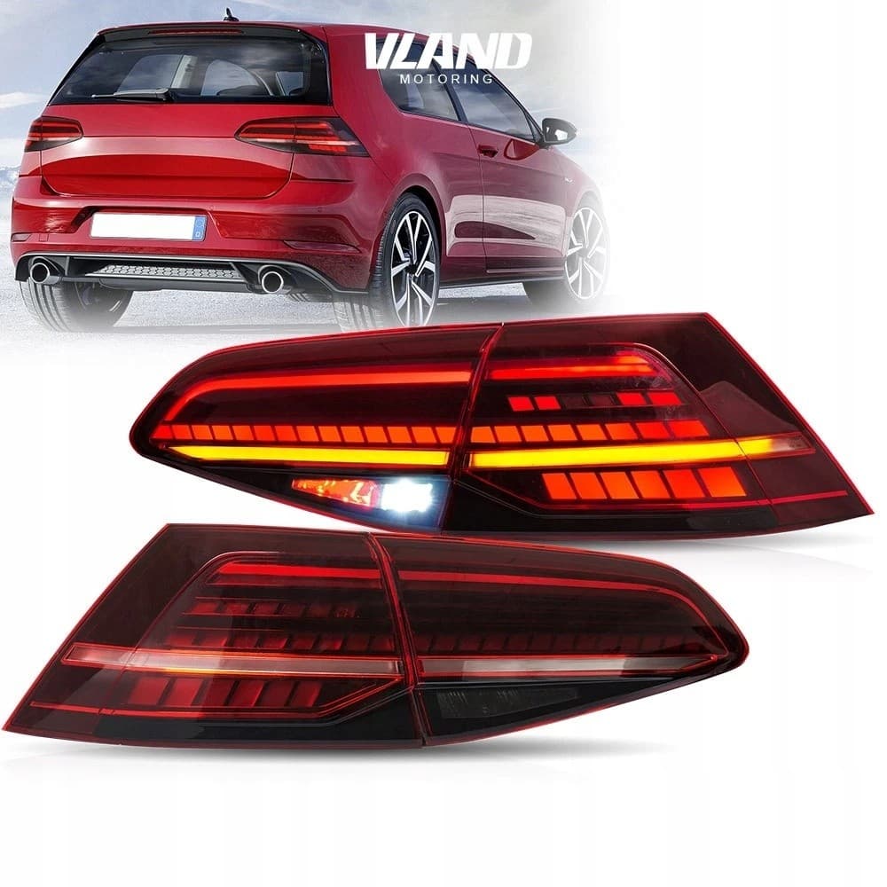 Luces traseras LED dedicadas Net-Cars para VW Golf 7 2012-2019 con bombillas nuevo