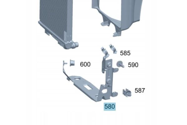 Soporte Auxiliar del Radiador para Mercedes-Benz Gle W167 A1675016602 nuevo