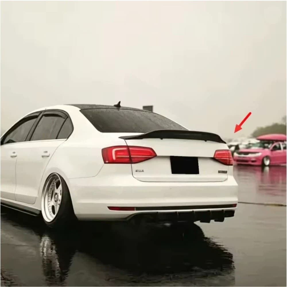 Spoiler Trasero Estilo Big R para VW Jetta 6 2012-2018 en Negro Piano ABS nuevo