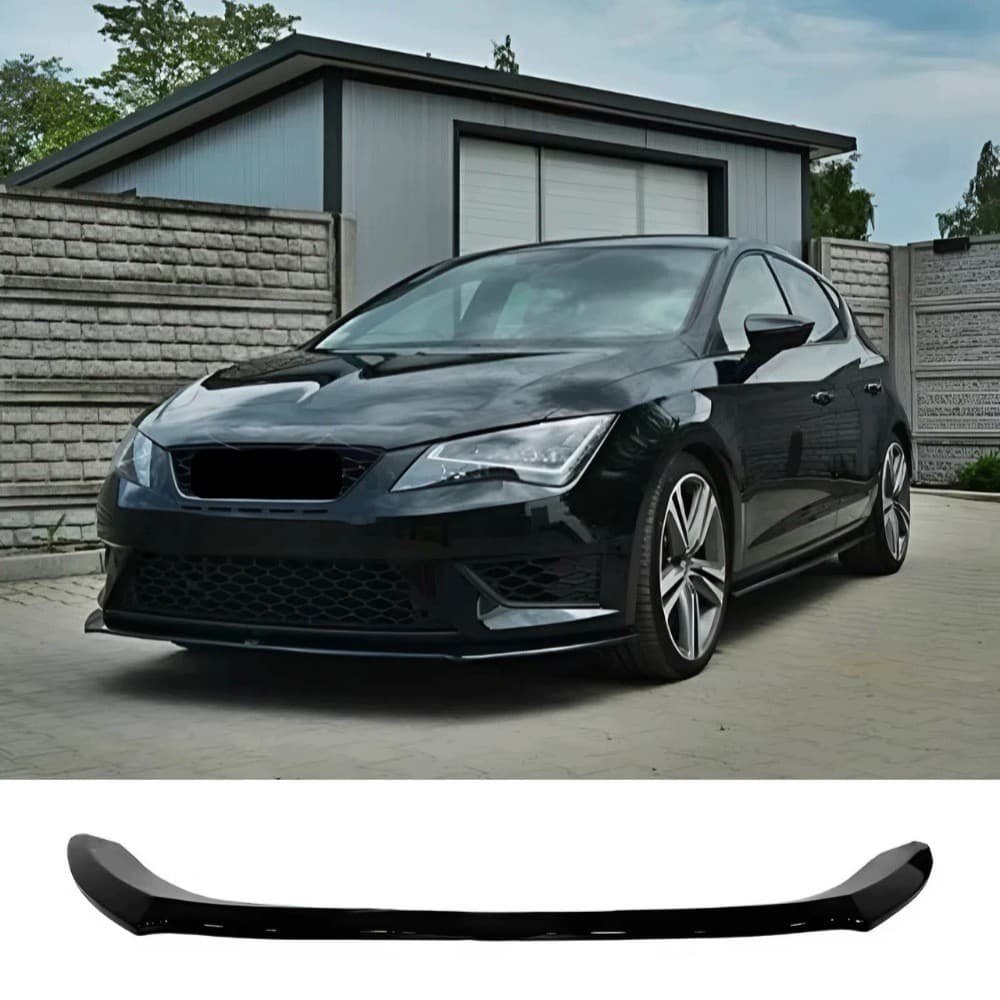 Alerón delantero en negro piano para Seat Leon FR MK3 2012-2016 Cupra Pfl de plástico ABS nuevo