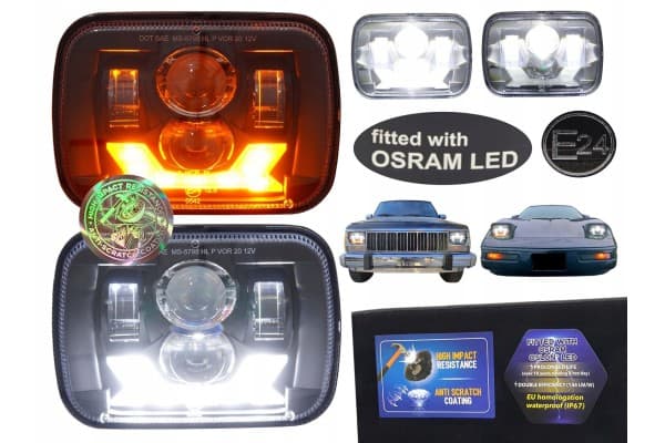 2 Faros LED 5x7 y 7x6 pulgadas con Osram 144 lm/W y Drl, Antiarañazos, Homologados E usado