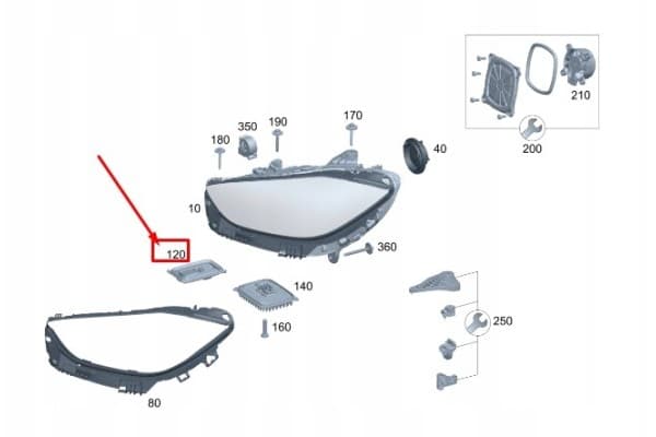 Unidad de Control de Faro LED Izquierdo Mercedes-Benz C W206 A2239006330 usado