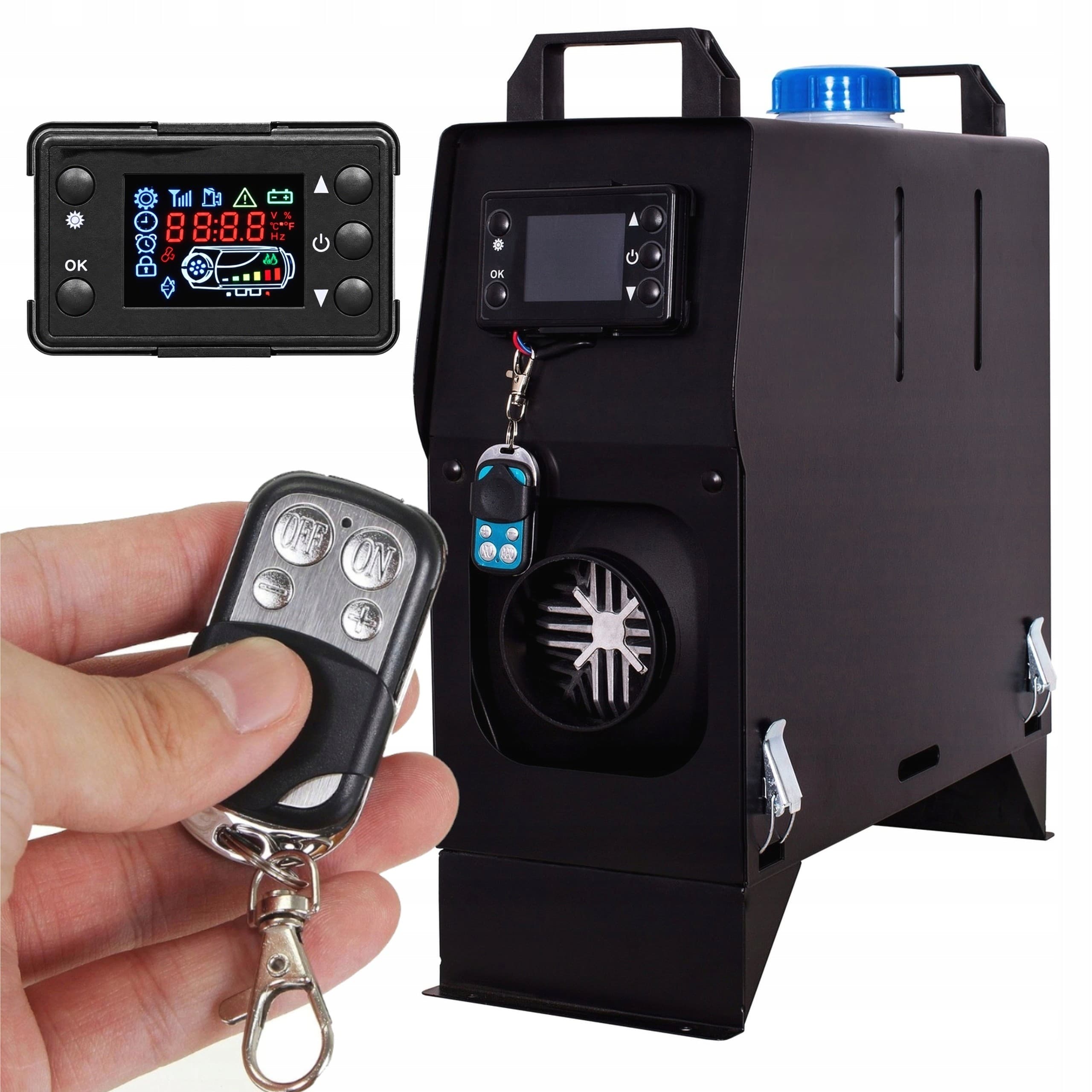 Calefactor de estacionamiento portátil 8KW con soplador de escape 230V 24V 12V diésel nuevo