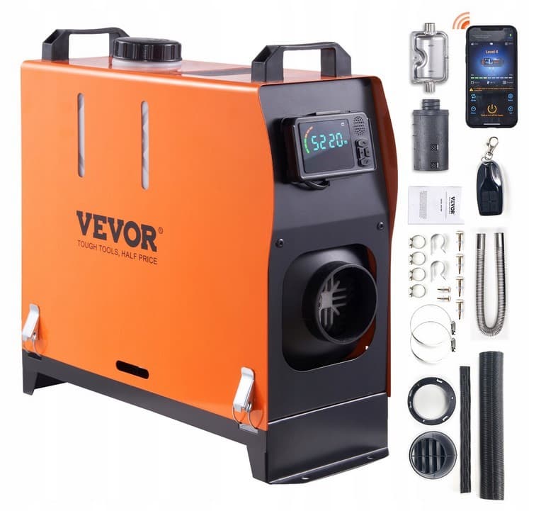 Calefactor estacionario diésel Vevor 8KW con Bluetooth y compensación automática de altura usado