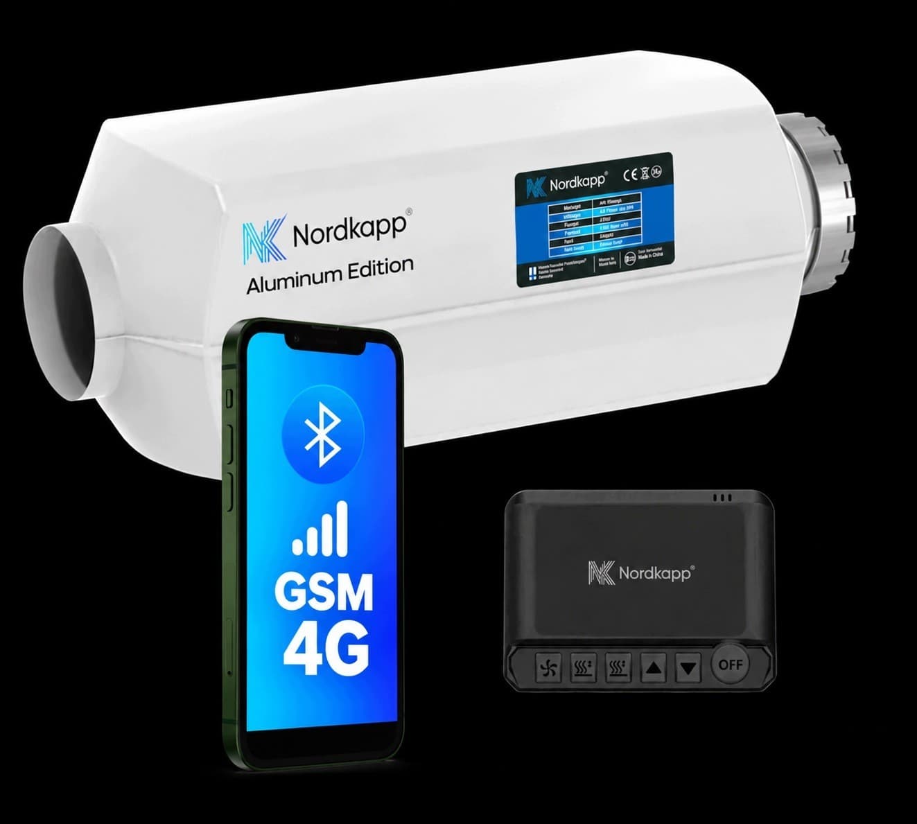 Calefactor de Aire Diésel Nordkapp 2kW, 12V con Bluetooth, Gsm y Conectividad 4G nuevo