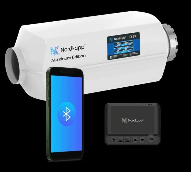 Calefactor de estacionamiento de aire diésel Nordkapp 2kW, 12V con Bluetooth y temporizador nuevo