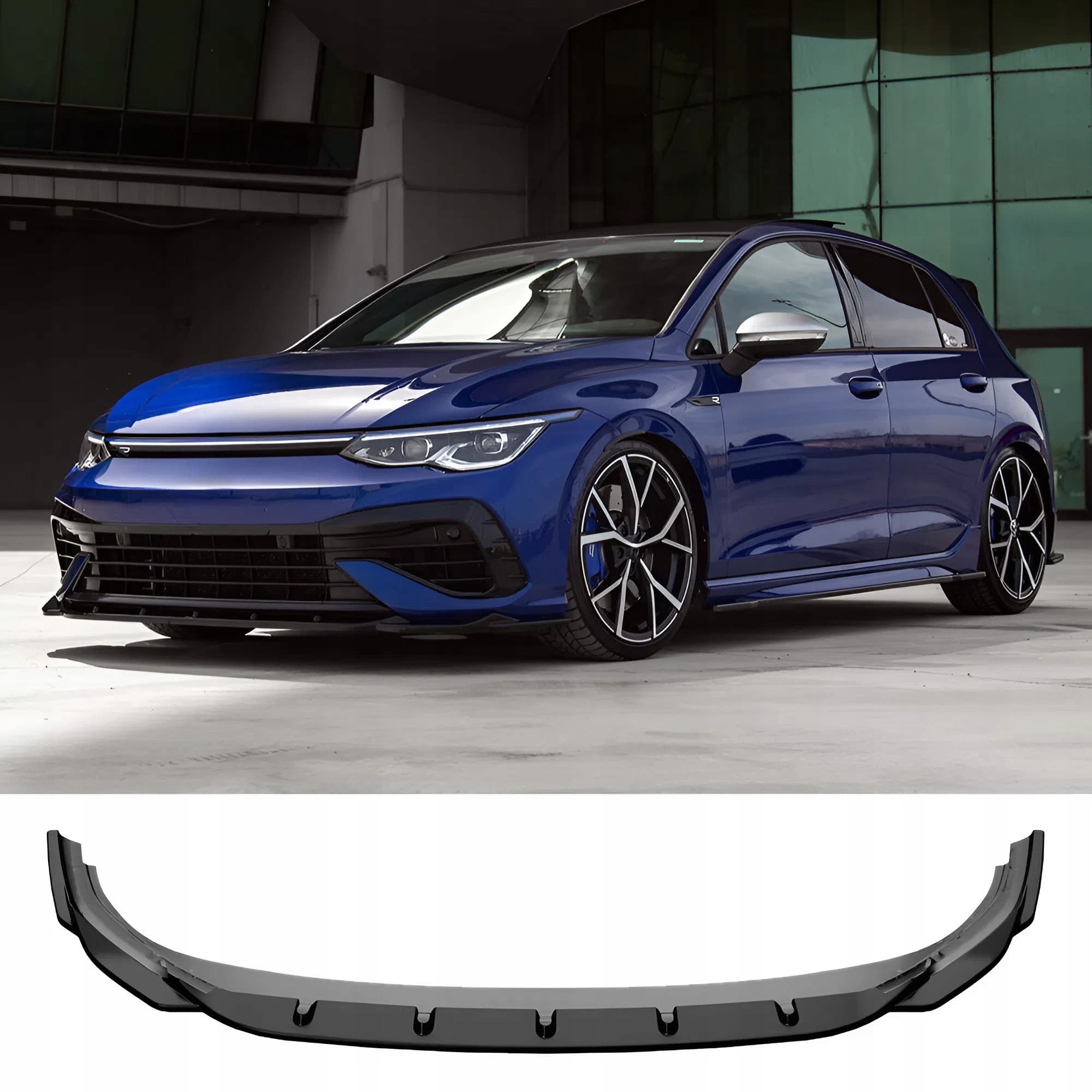 Splitter delantero para VW Golf MK8 R 2020-2024 en ABS negro para parachoques deportivo nuevo