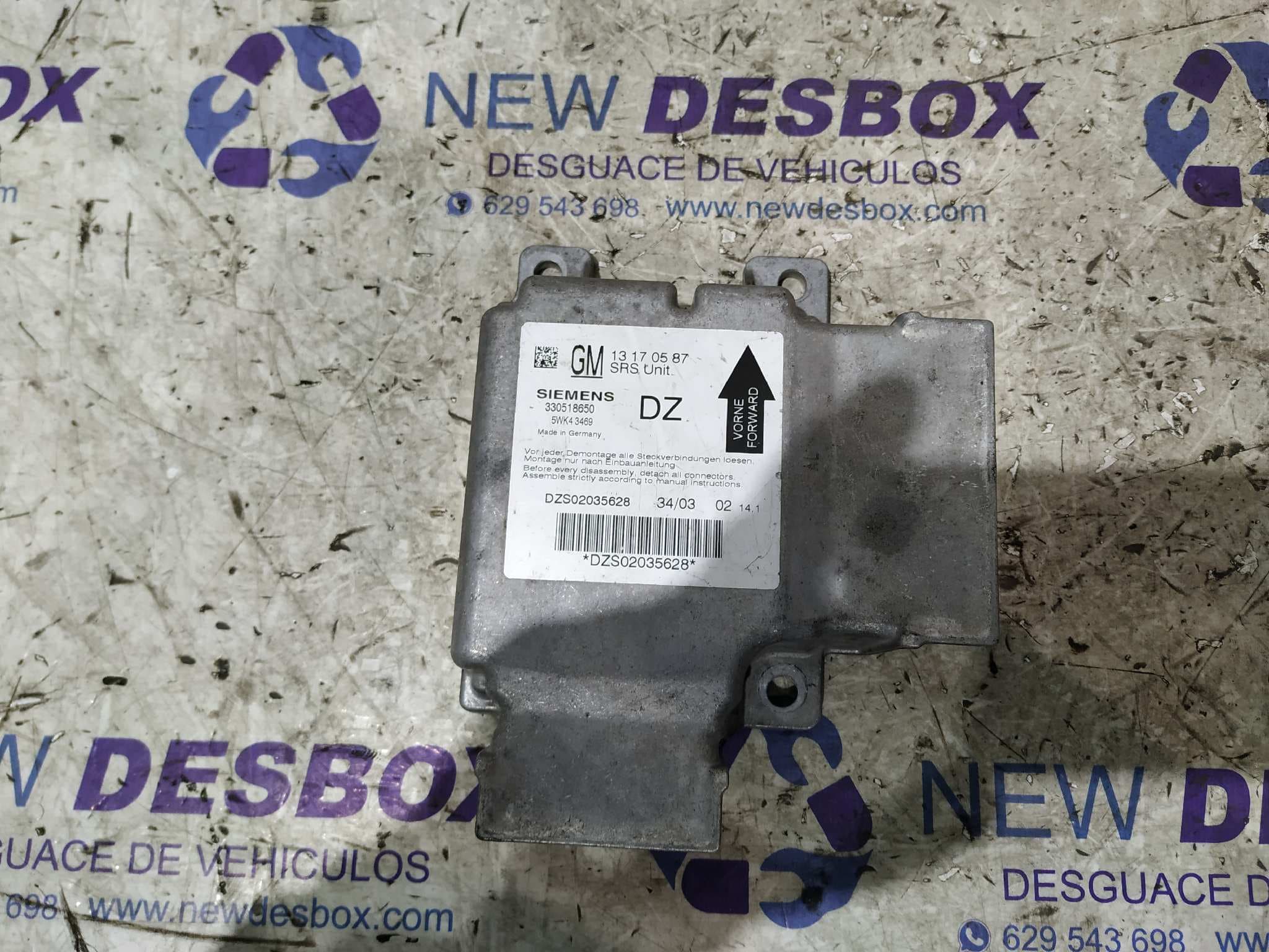 Recambio de CENTRALITA AIRBAG para OPEL VECTRA C BERLINA 2.2 16V DTI CAT (Y 22 DTR / L50) Y22DTR referencia OEM IAM 13170587