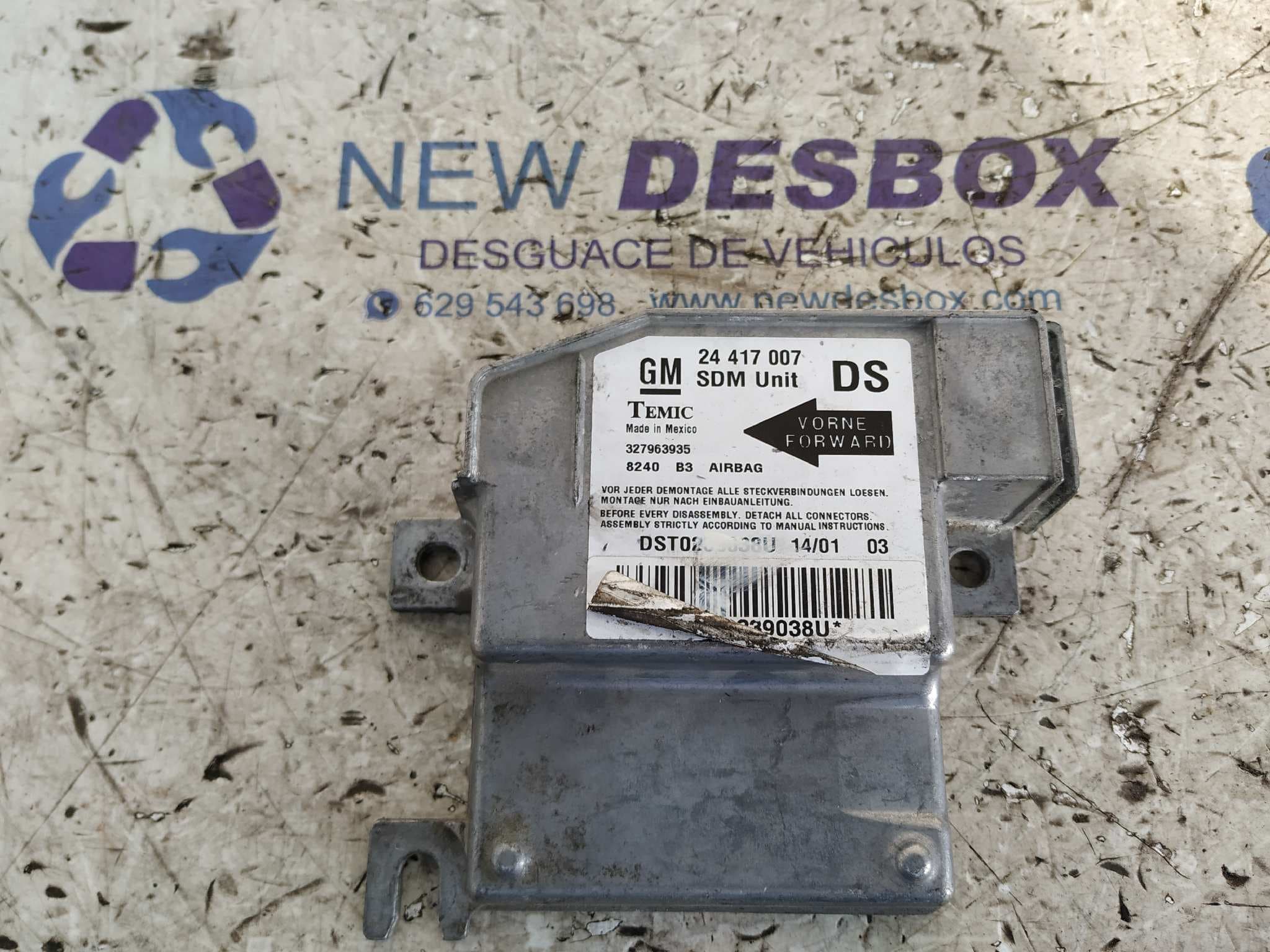 Recambio de CENTRALITA AIRBAG para OPEL CORSA C 1.2 16V CAT (Z 12 XE / LW4) Z12XE referencia OEM IAM 24417007