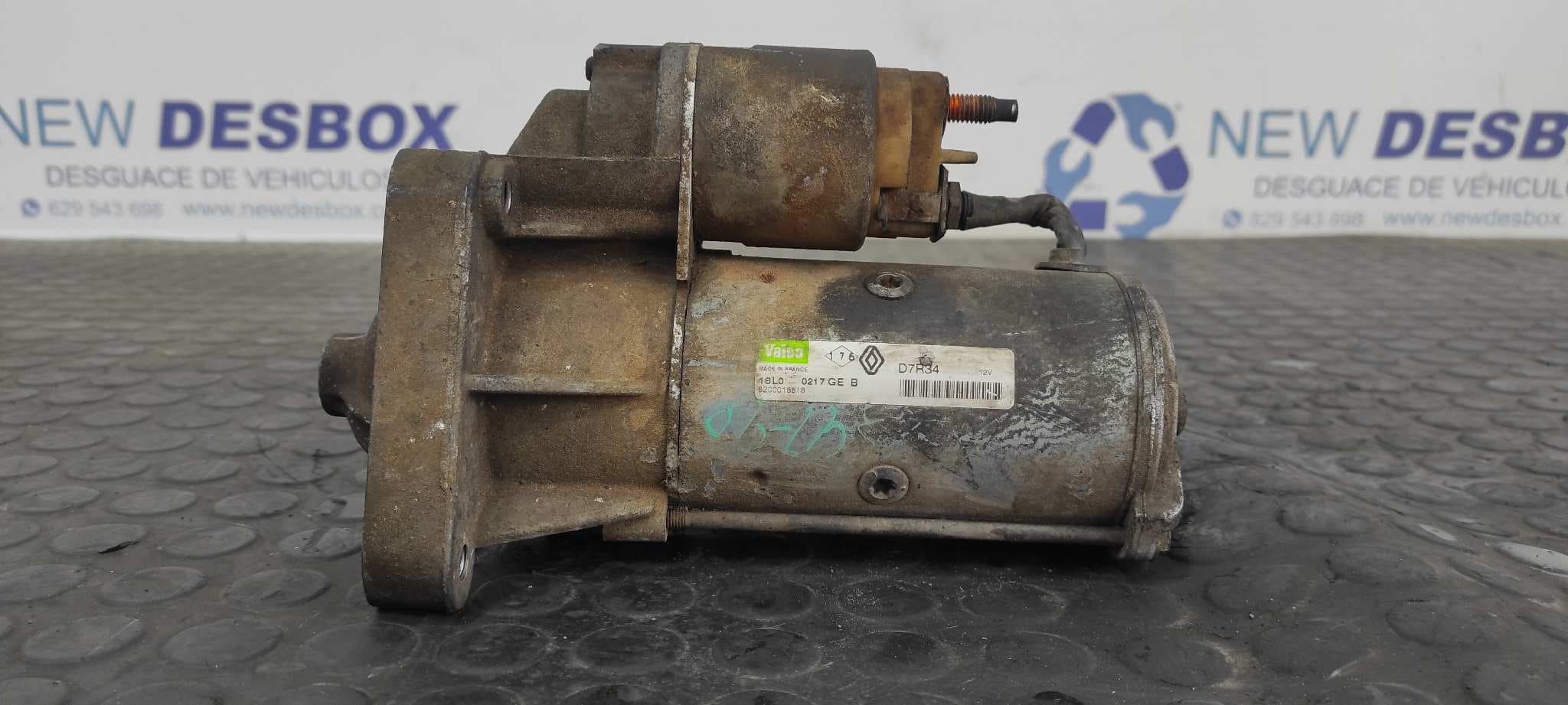 Recambio de MOTOR ARRANQUE para RENAULT MASTER DOBLE CABINE, CAJA ABIERTA/CHASIS Chasis Batalla 3578 mm G9T C7 referencia OEM IAM 8200018818 - BLANCO